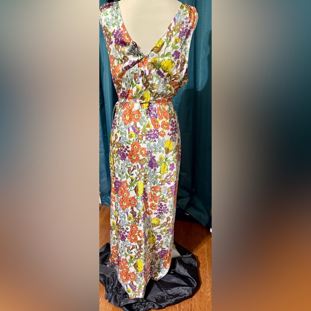 Coach Womens 100 % silk summer Midi Dress xl NWT spring summer XL - Picture 3 of 15